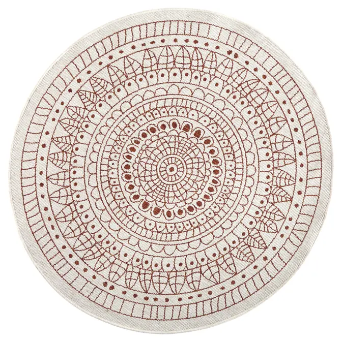 Hanse Home Twin Wendeteppiche In- & Outdoorteppich Rund Porto Creme Terra