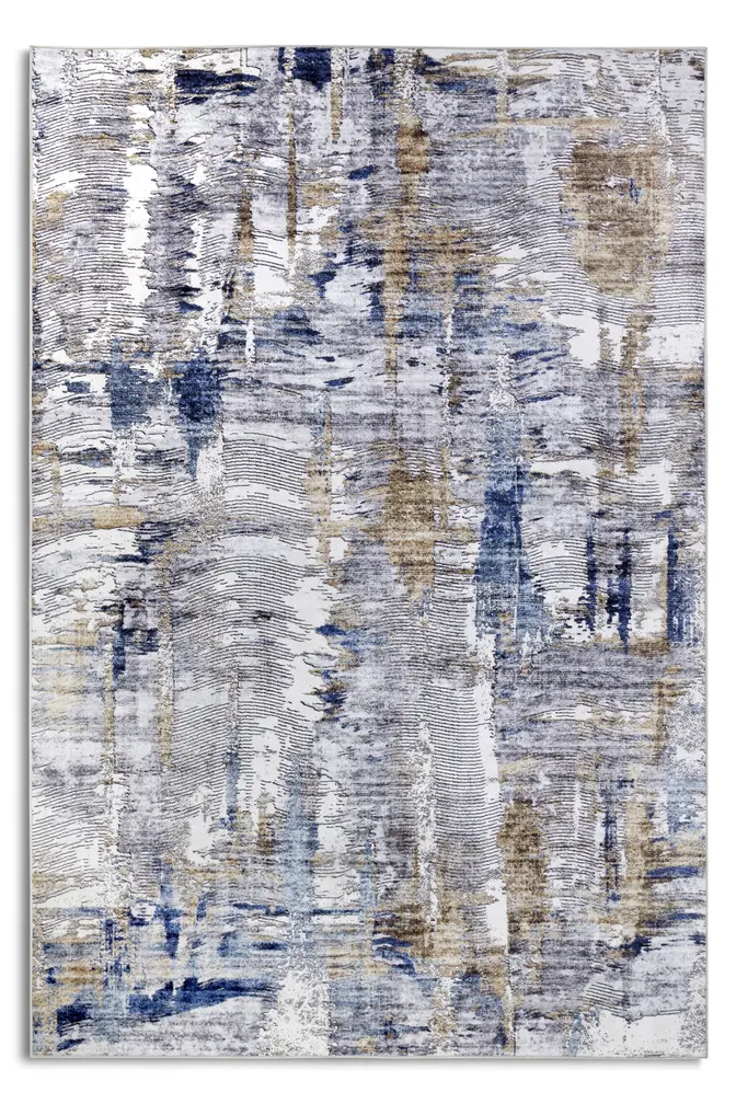 ELLE Decoration Imagination Kurzflor Teppich Malard Dunkelblau Beige
