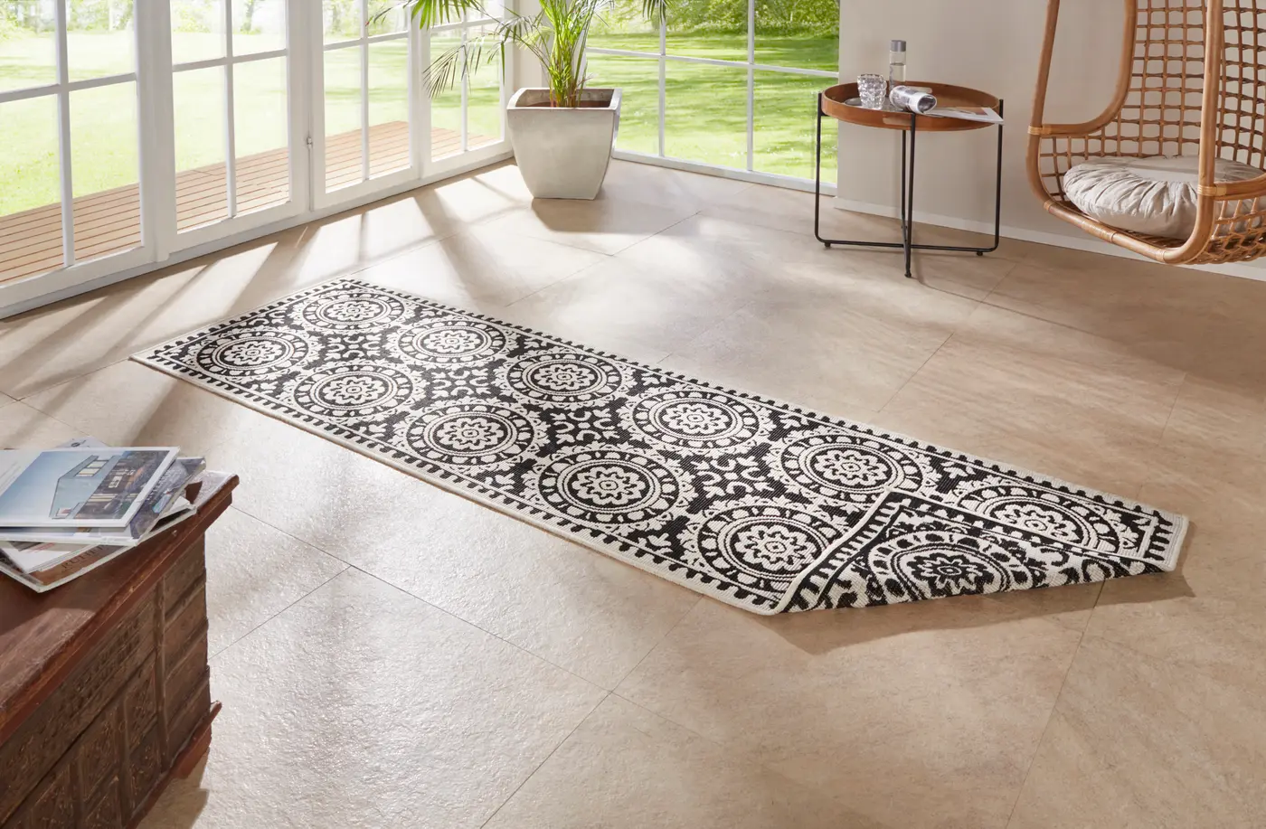 Hanse Home Twin Supreme In- & Outdoor Wendeläufer Jardin Schwarz – Ansicht 2