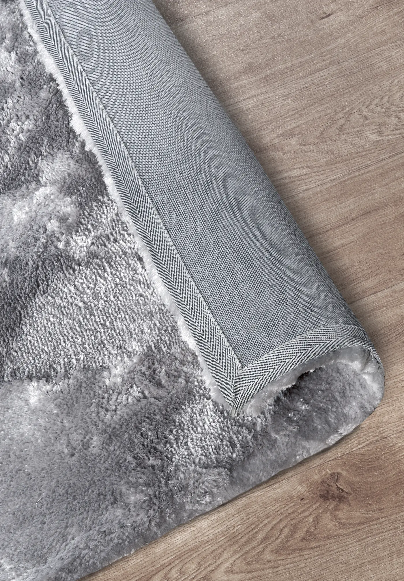 Elle Decoration Cosy Hochflor Teppich Calida Silber – Ansicht 3