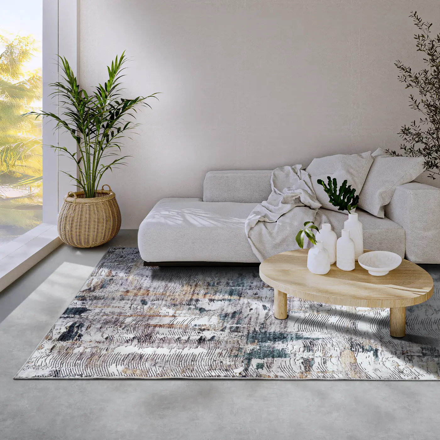 ELLE Decoration Imagination Kurzflor Teppich Malard Saphier Gold – Ansicht 2