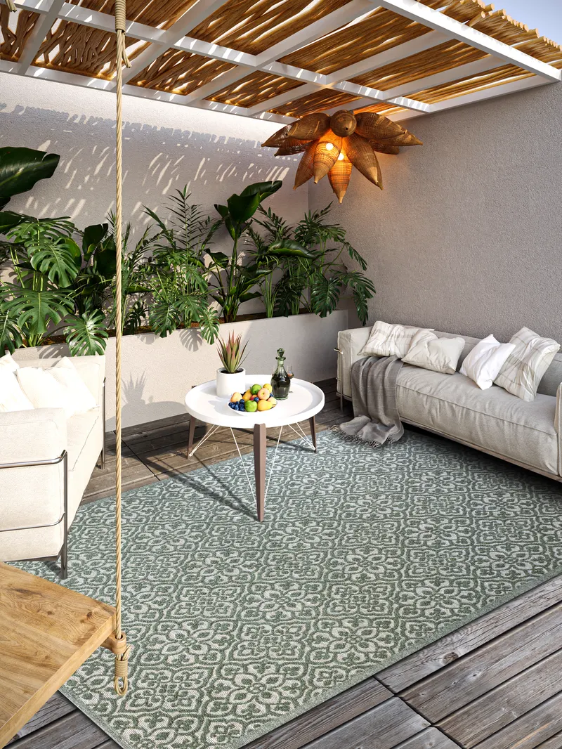 Villeroy & Boch 1883 Unter- & Draußen Teppich Julie Dschungel Grün