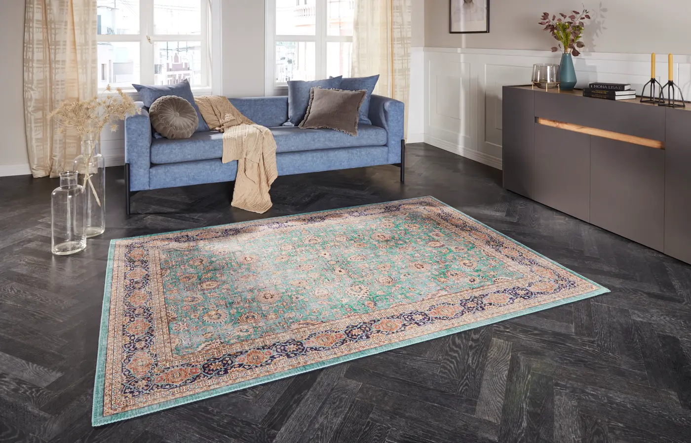 Elle Decortion Imagination Designteppich Keshan Maschad Jade – Ansicht 3