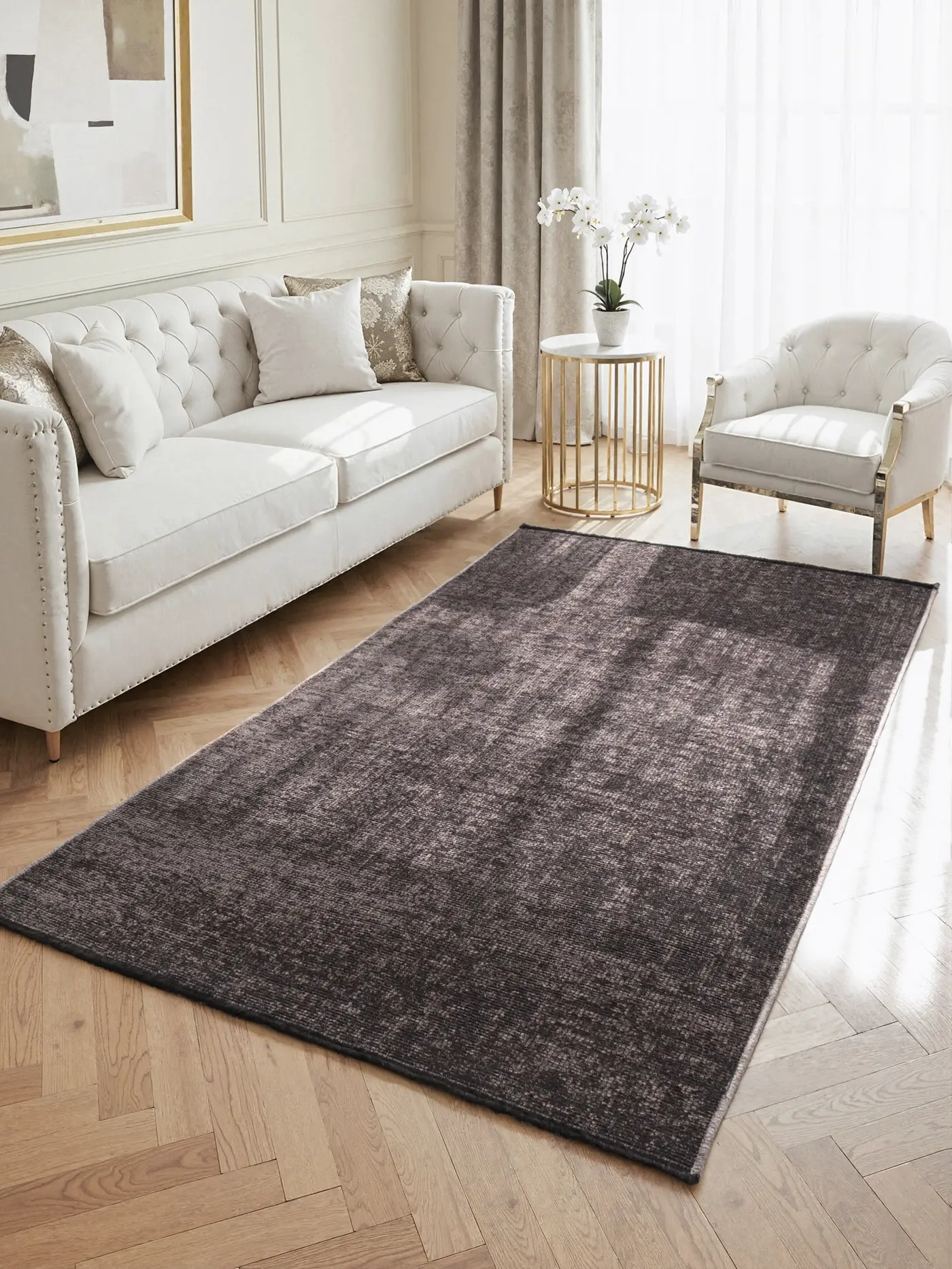 Elle Decoration Brilliance Kurzflor Teppich Prisma Braun – Ansicht 2