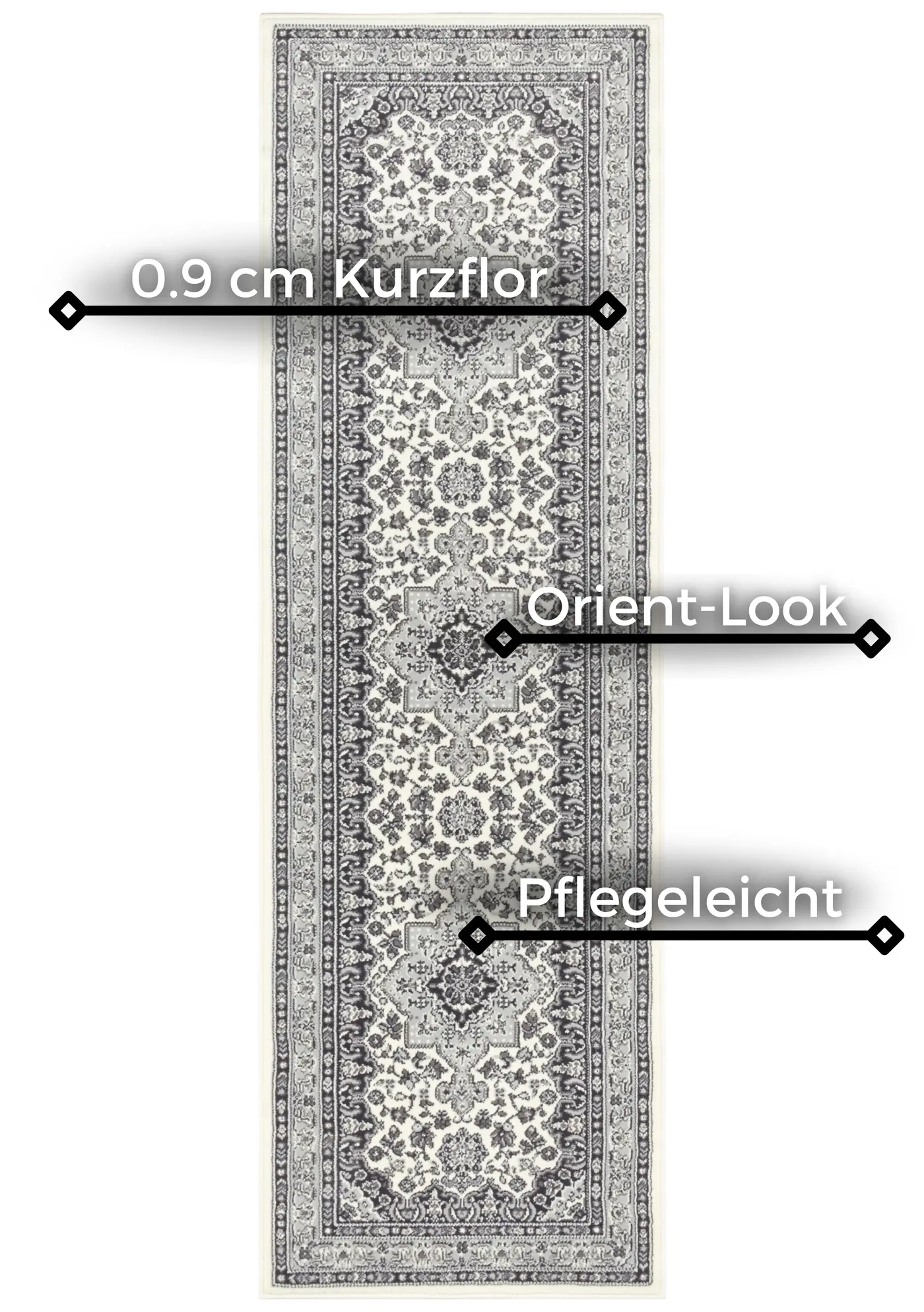 Hanse Home Mirkan Kurzflor Teppich Parun Täbriz Creme Grau – Ansicht 2