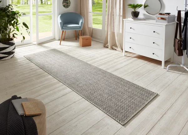 Hanse Home In- & Outdoor Flachgewebe Läufer Nature  in Sisaloptik 500 Grau Anthrazit