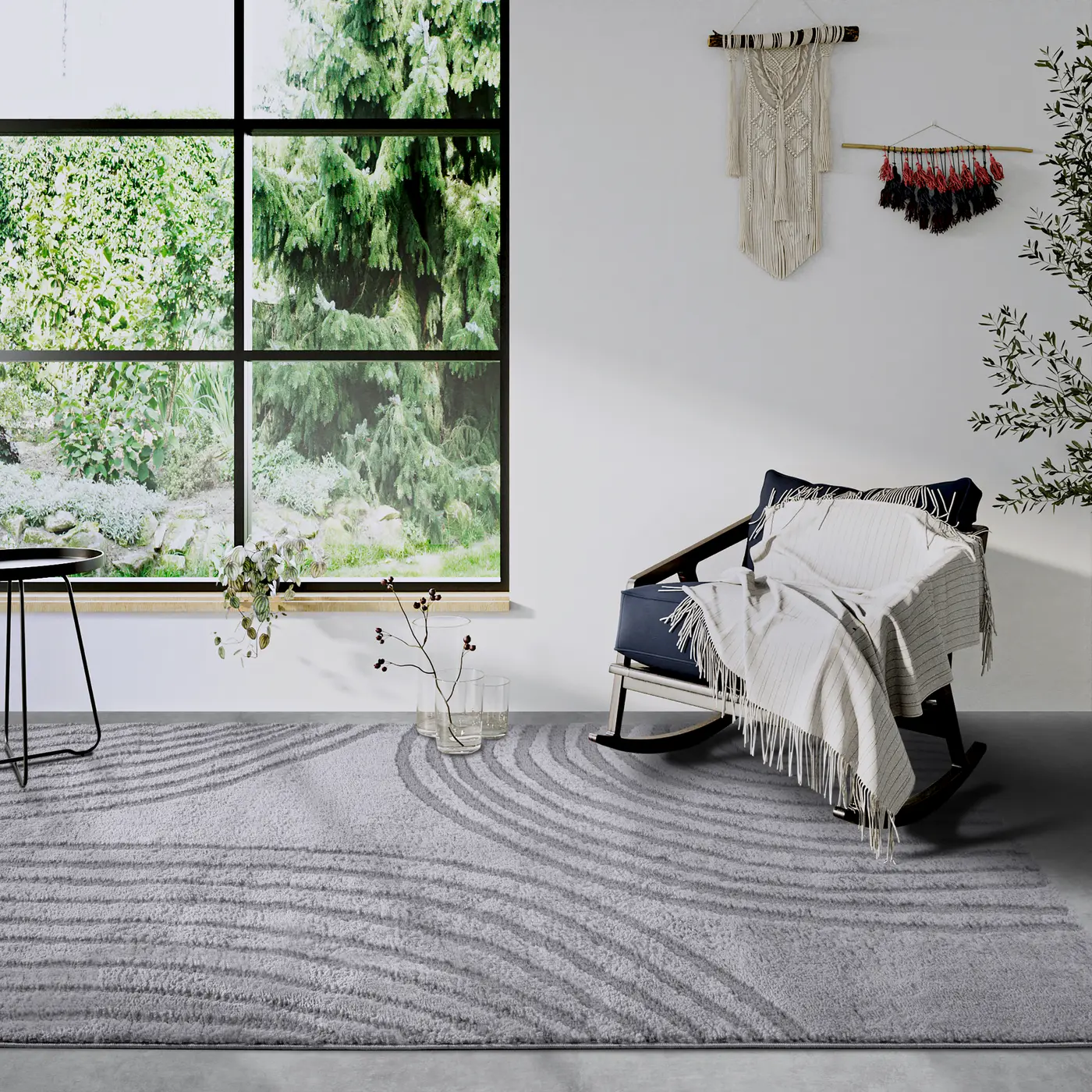 Elle Decoration Gallery Hochflor Teppich Pigment Hellgrau – Ansicht 2