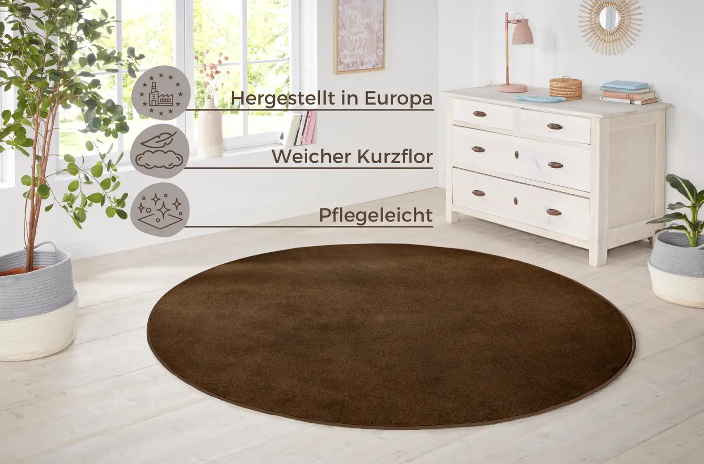 Hanse Home Nasty Teppich Rund Nasty Braun – Ansicht 3