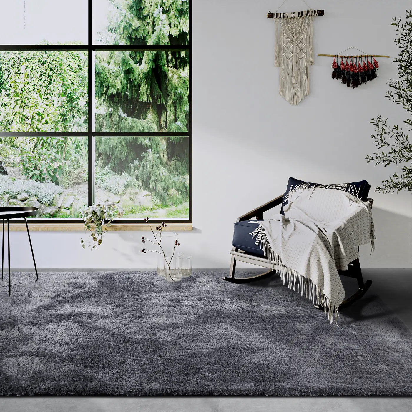 Hanse Home Myk Hochflor Teppich Olaf Grau – Ansicht 2