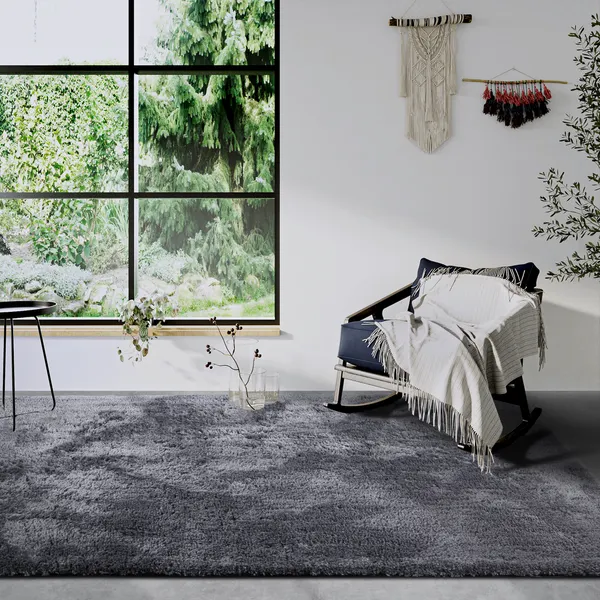 Hanse Home Myk Hochflor Teppich Olaf Grau