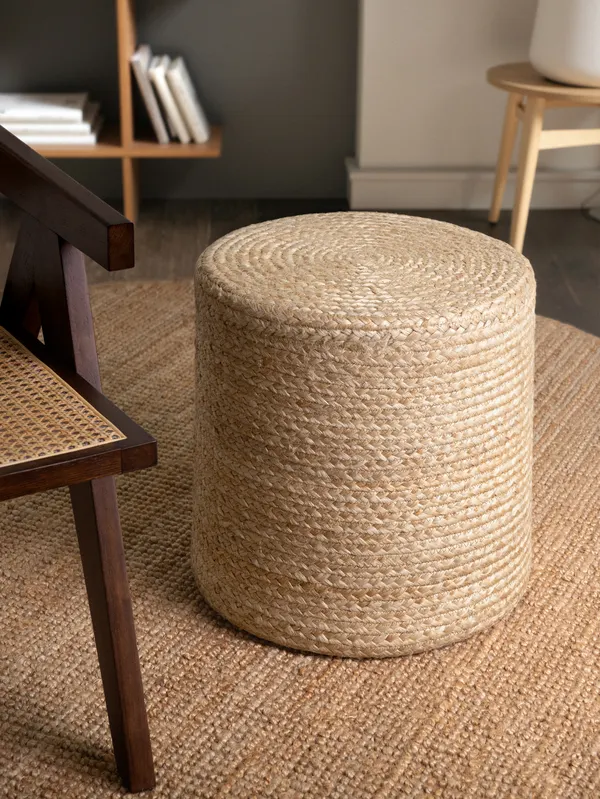 Hanse Home Jutta Jute Pouf Jutta Natur Gold