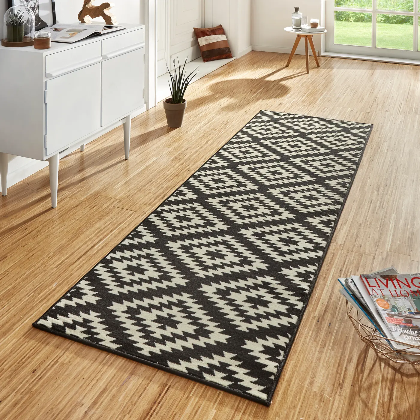 Hanse Home Basic Designläufer Nordic Schwarz – Ansicht 2