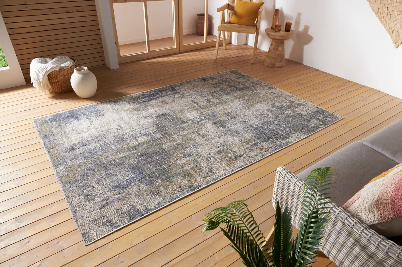Hanse Home In- und Outdoor Teppich Gizeh Creme Blau – Ansicht 2