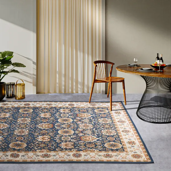 Villeroy & Boch 1767 Unter- & Draußen Teppich Nicolas Blau Creme
