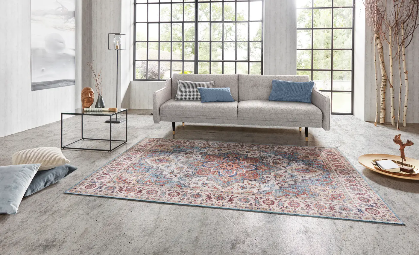 Hanse Home Asmar Kurzflor Teppich Anthea Cyanblau – Ansicht 2