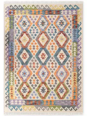 Hanse Home Kamal Afghan Kelim Teppich Oasis Creme Multifarben
