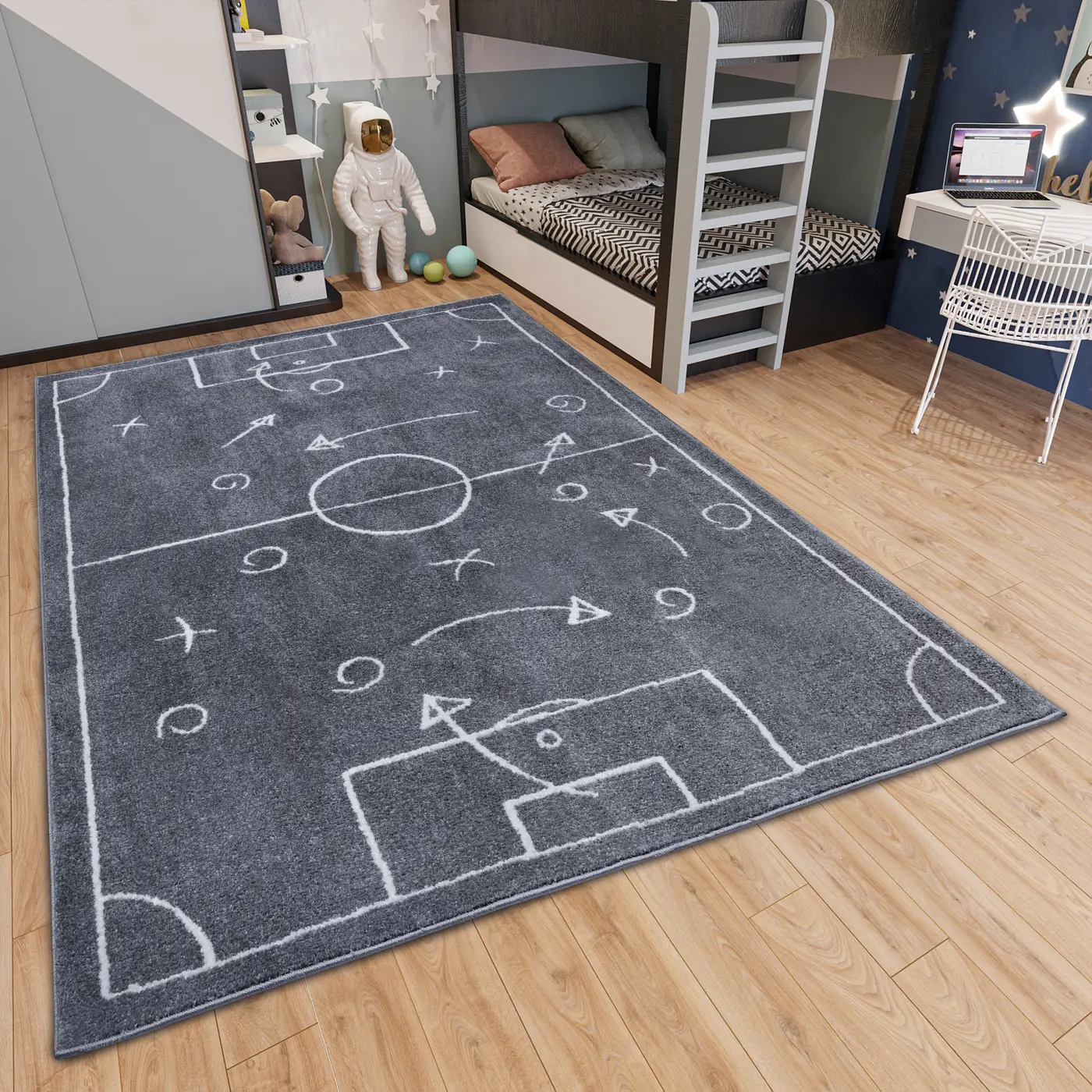 Hanse Home Adventures Kinderteppich Gameplan Dunkelgrau – Ansicht 2