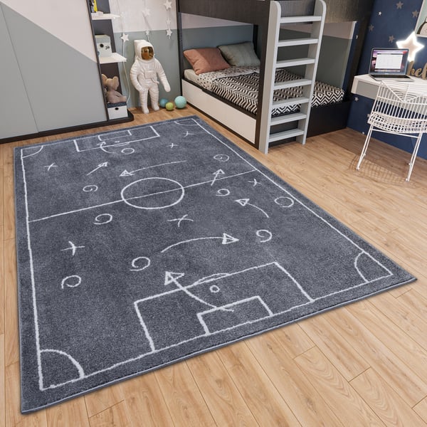 Hanse Home Adventures Kinderteppich Gameplan Dunkelgrau