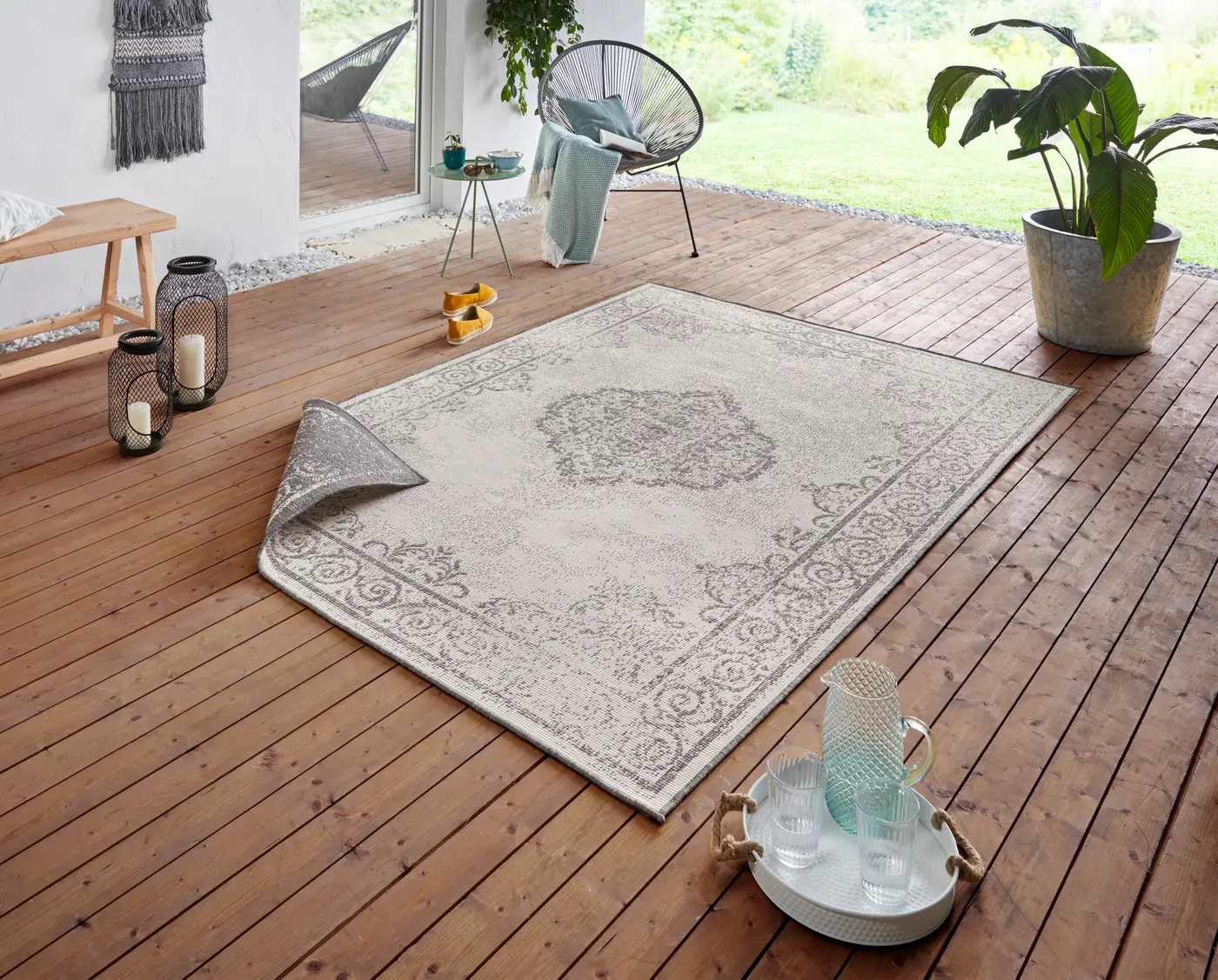 Hanse Home Twin Supreme In- & Outdoor Wendeteppich Cebu Grau Creme – Ansicht 2