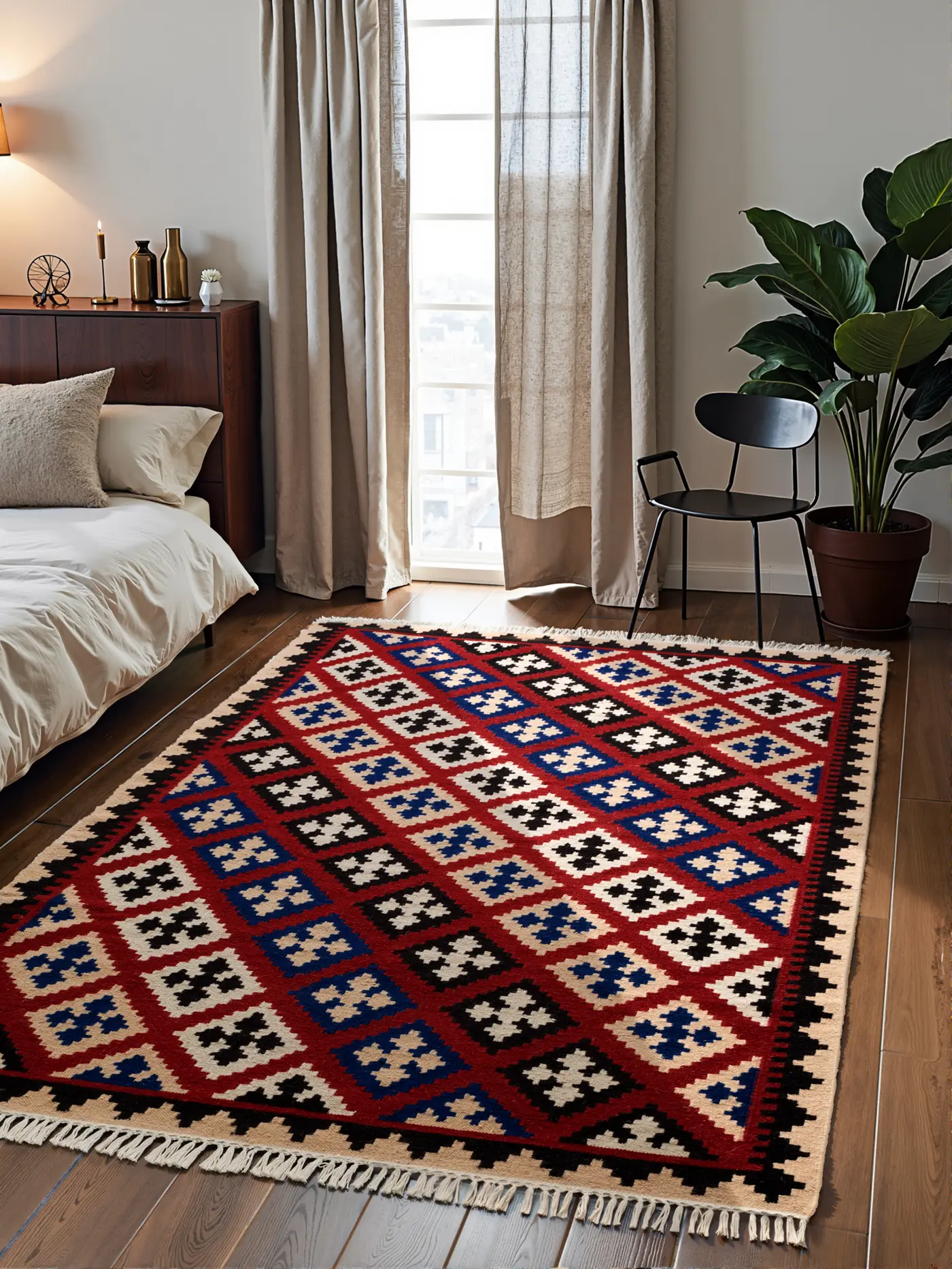 Hanse Home Kamal Afghan Kelim Teppich Rami Creme Multifarben – Ansicht 2