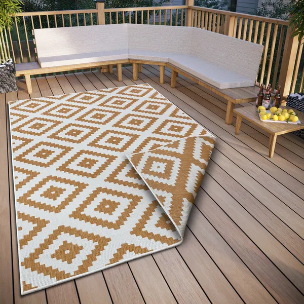 Hanse Startseite Unter- und Draußen wendbar Teppich Malaga Ochre