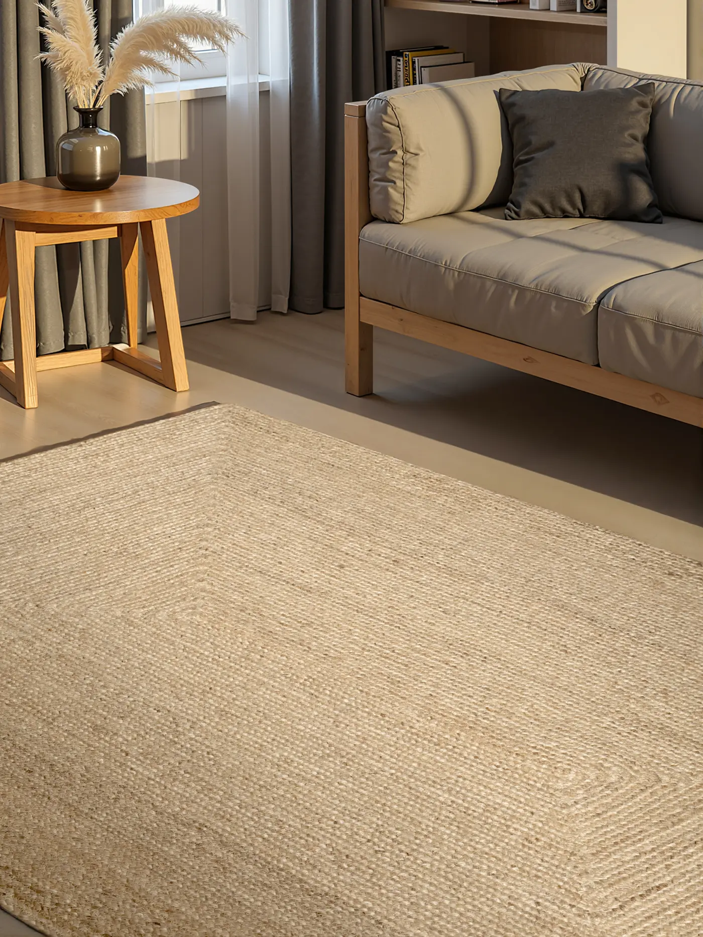 Hanse Home Sharmila Jute Teppich Sharmila Natur Weiß – Ansicht 2