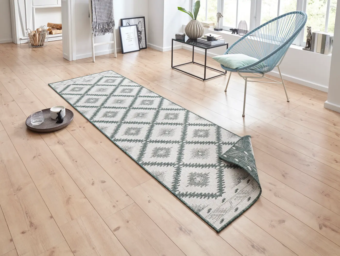 Hanse Home Twin Supreme In- & Outdoor Wendeteppich Malibu Grün Creme – Ansicht 2