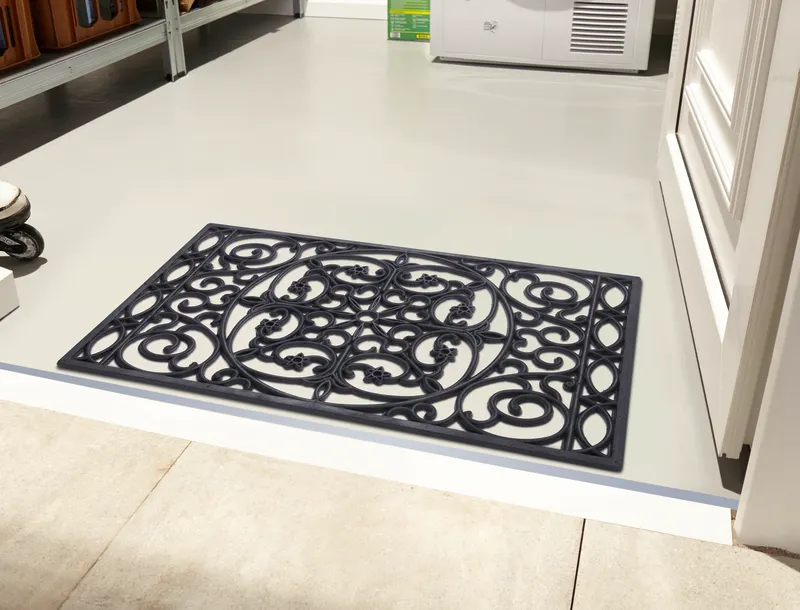 Hanse Home Mix Mats Fußmatte Gusseisen-Optik Gummi Trellis