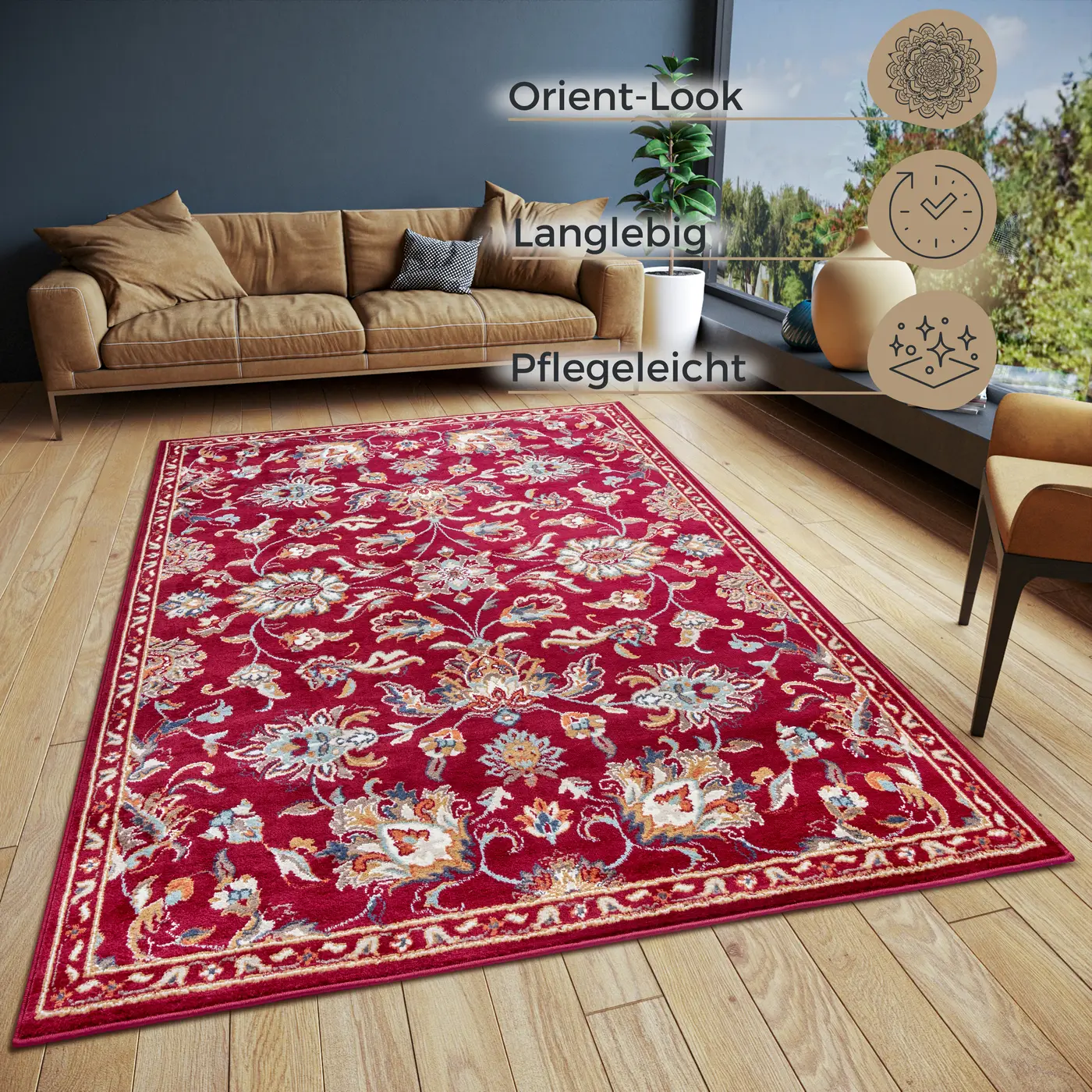 Hanse Home Orient Teppich Caracci Rot Multifarben – Ansicht 3