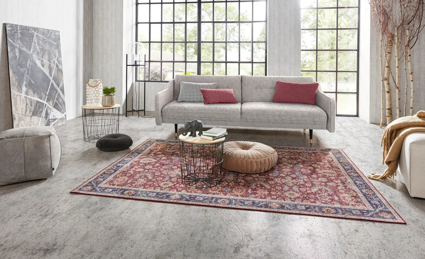 Hanse Home Asmar Kurzflor Teppich Vivana Bordeaux Rot – Ansicht 3