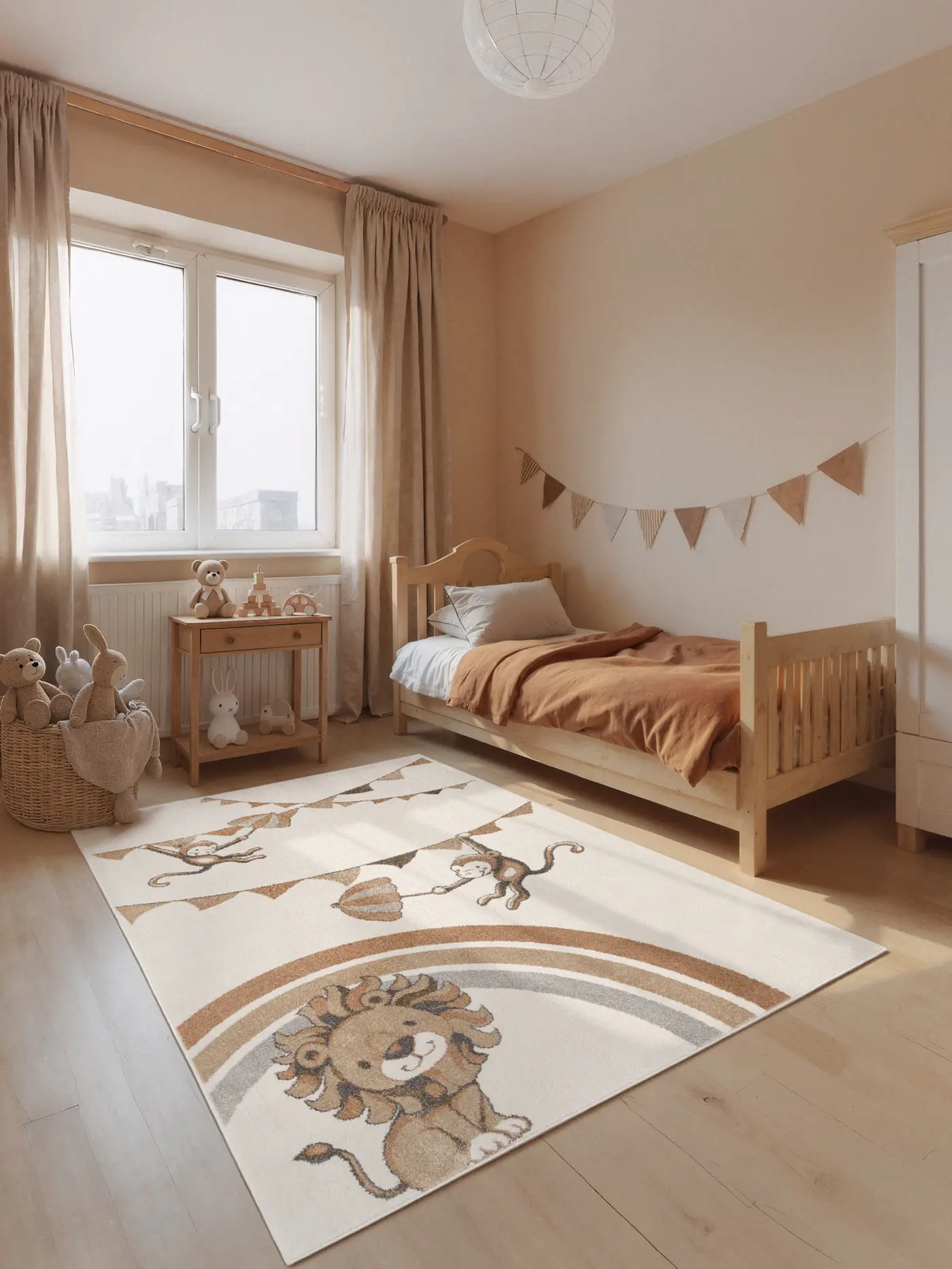Villeroy & Boch Boho Kids Kinderteppich Roar like a Lion Rainbow Party Creme Mulitfarben – Ansicht 2