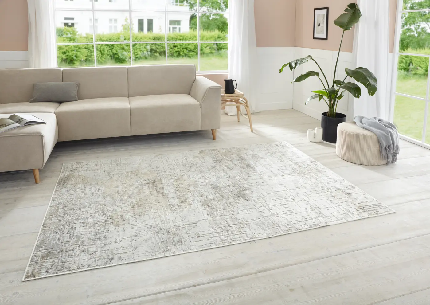 Elle Decoration Maywand Kurzflorteppich Chameis Beige Kupfer – Ansicht 2