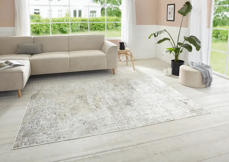 Elle Decoration Maywand Kurzflorteppich Chameis Beige Kupfer