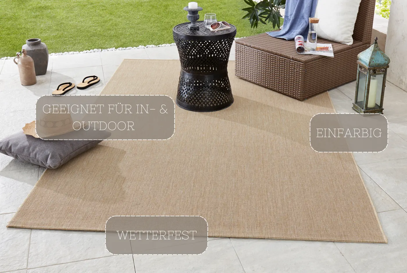 Hanse Home Meadow In- & Outdoorteppich Match Beige – Ansicht 3
