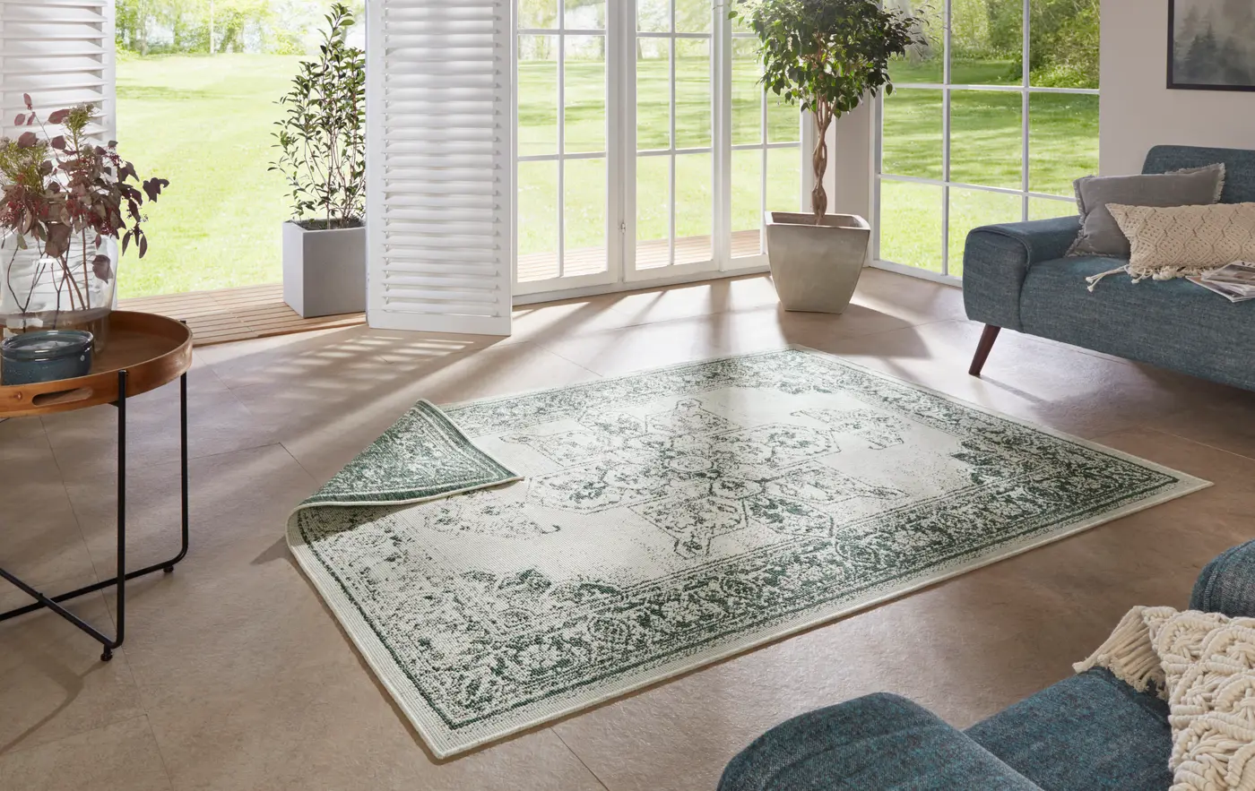 Hanse Home Twin Supreme In- & Outdoor Wendeteppich Borbon Grün – Ansicht 2