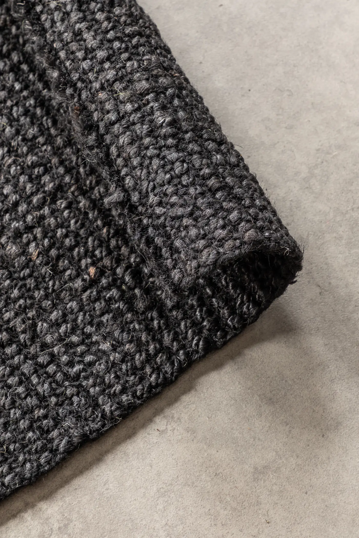 Hanse Home Bouclé Jute Teppich Jaipur Dunkelschwarz – Ansicht 2