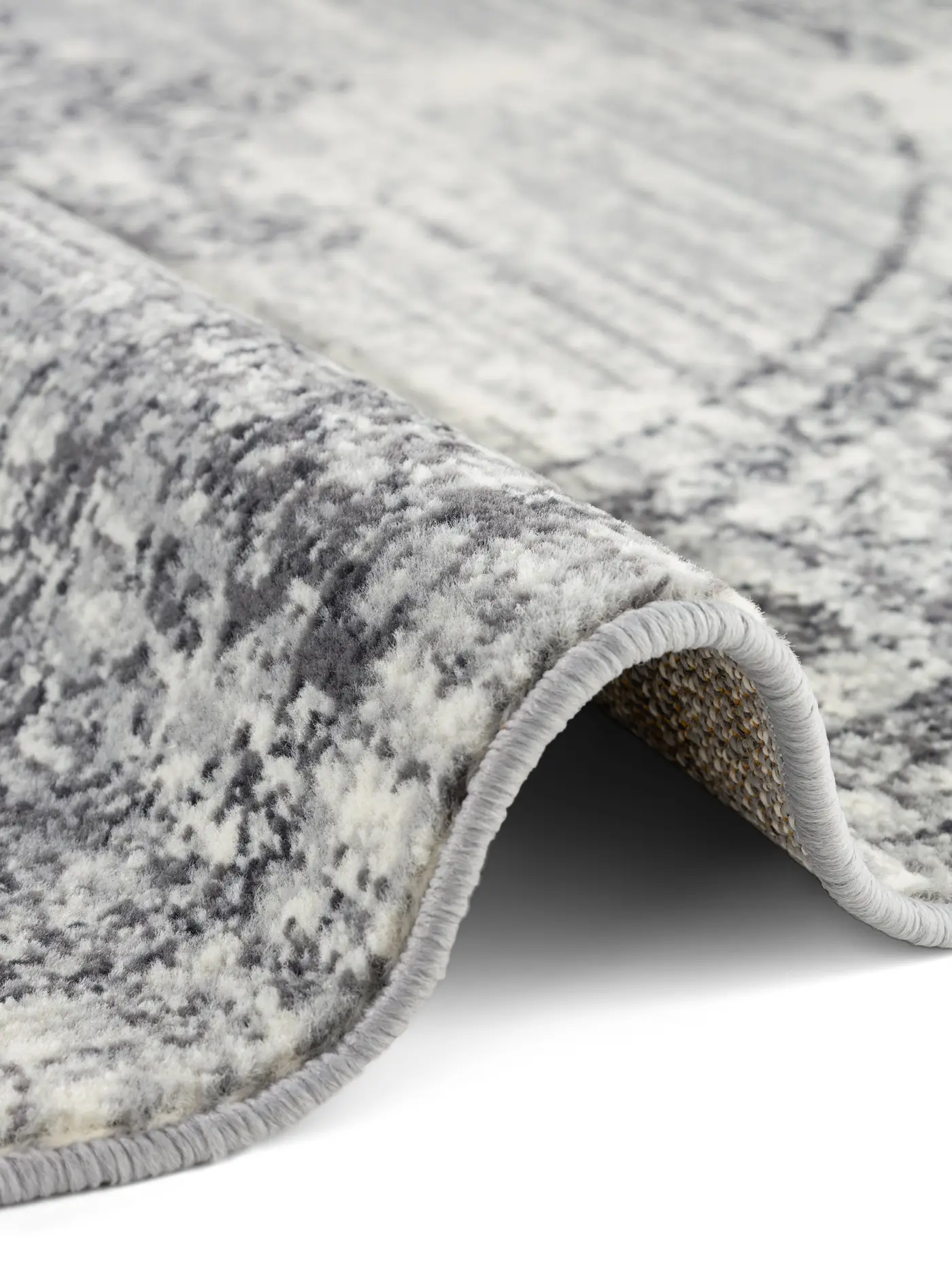 Hanse Home Gloria Kurzflor Teppich Rund Lydia Creme Grau – Ansicht 3
