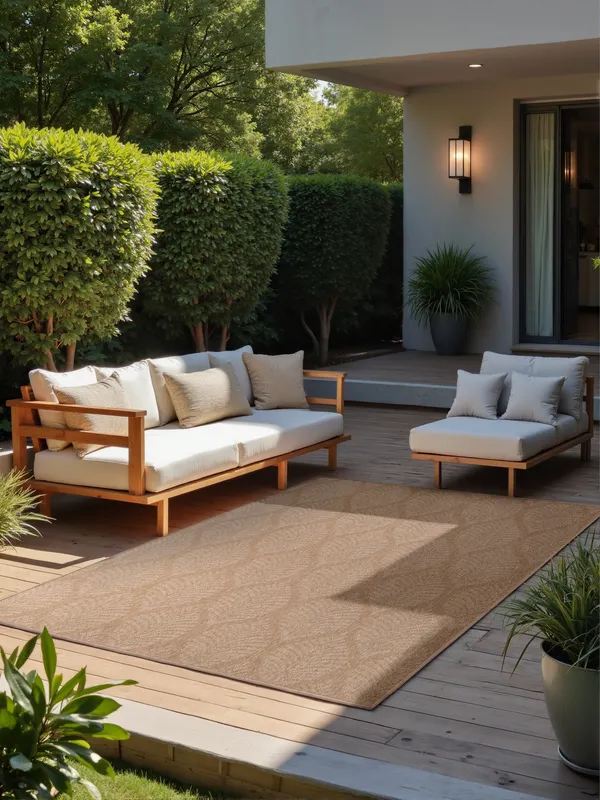 Hanse Home Duet In- & Outdoor Wendeteppich Liora Jute Weiß