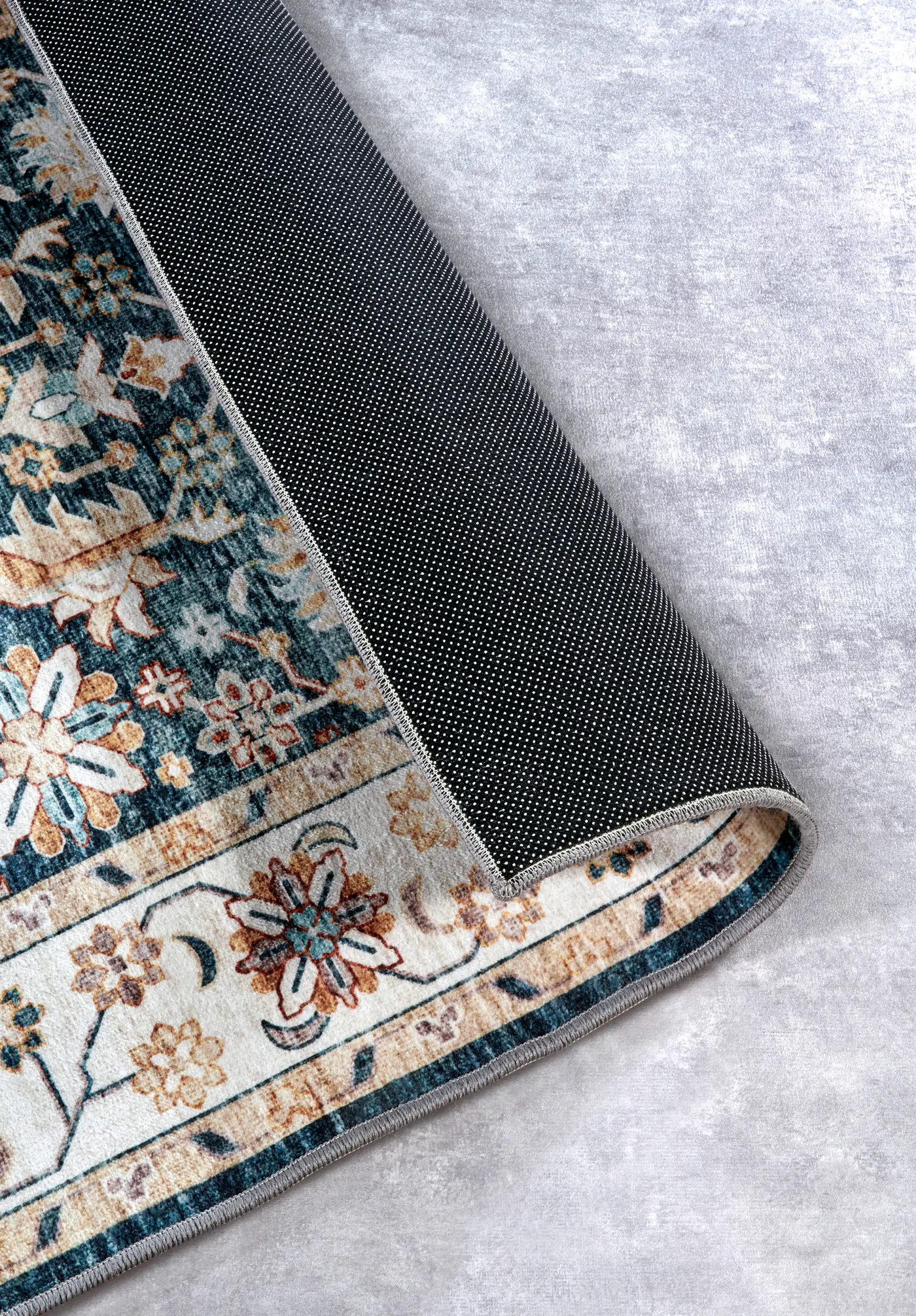 ELLE Decoration Imagination Kurzflor Teppich Saveh Blau Creme – Ansicht 3