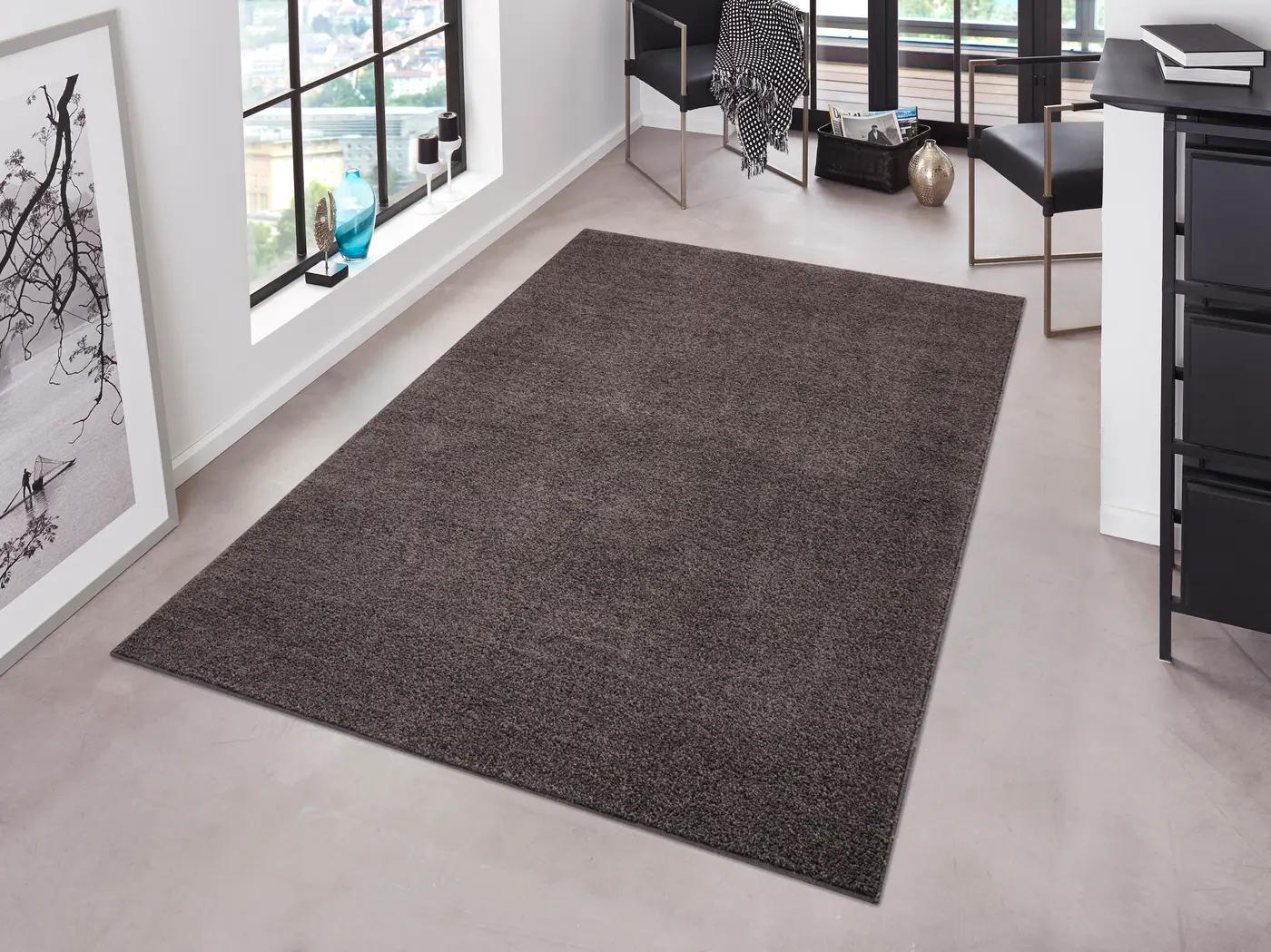 Hanse Home Pure Kurzflor Teppich Pure Anthrazit – Ansicht 2