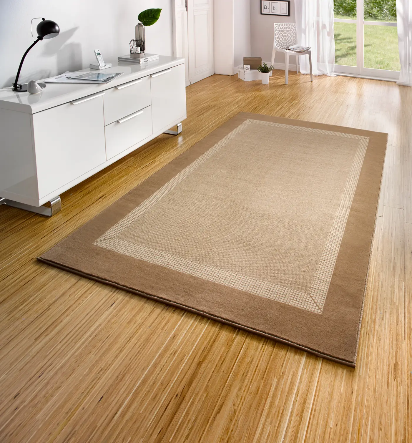 Hanse Home Basic Designteppich Band Beige Creme – Ansicht 2