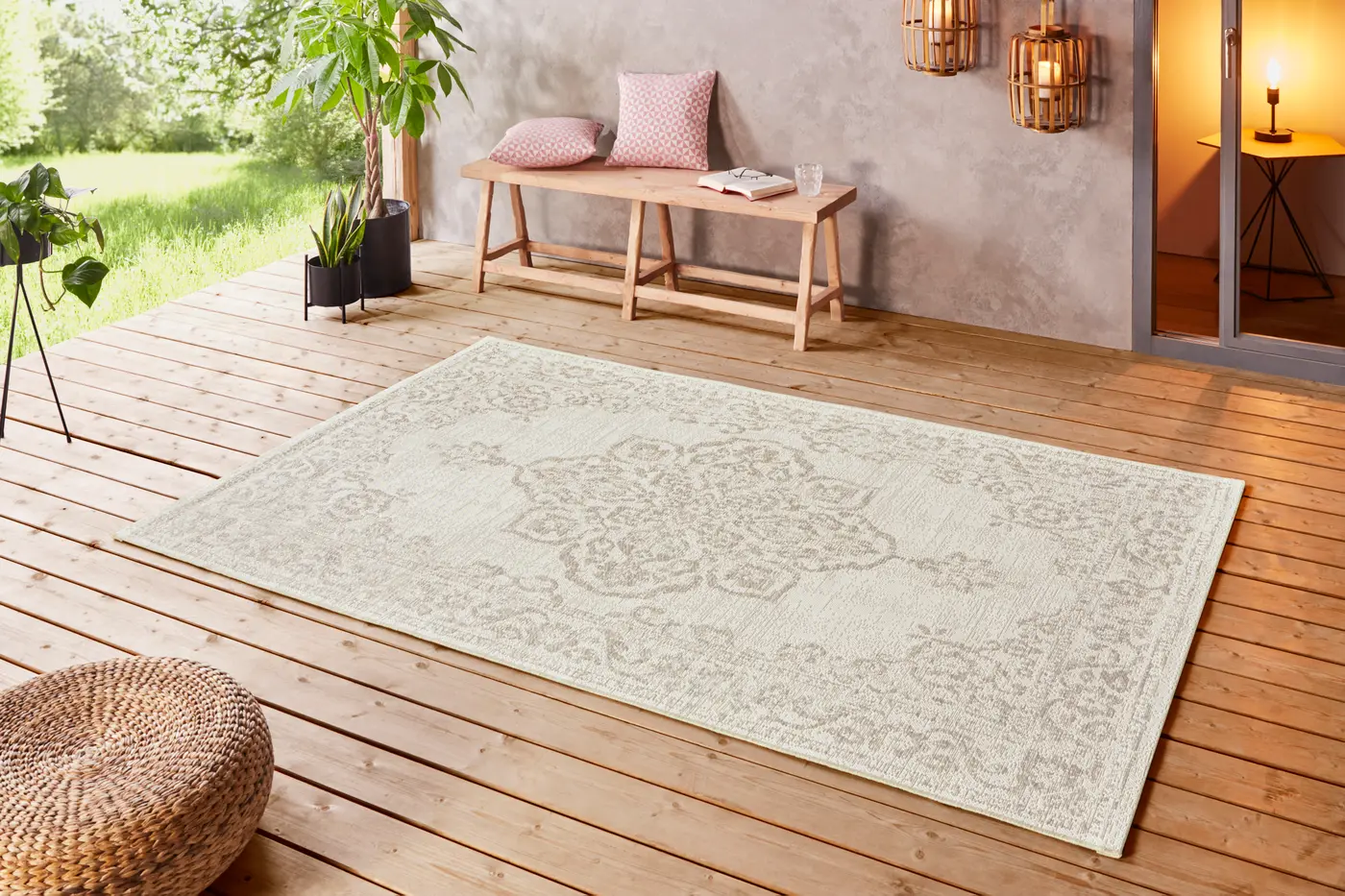 Hanse Home Beach In- & Outdoorteppich Tilos Creme Beige – Ansicht 2