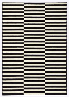Hanse Home Gloria Designteppich Panel Schwarz Weiß