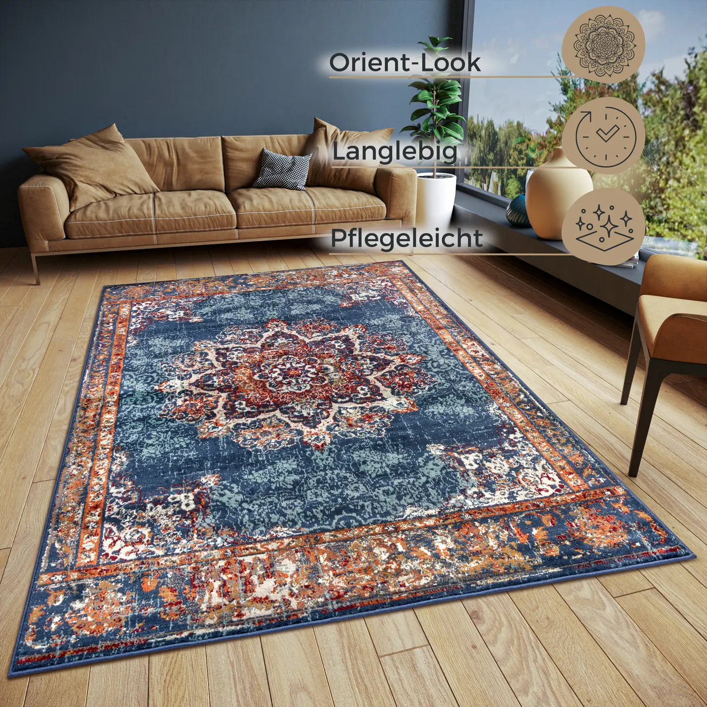 Hanse Home Orient Teppich Maderno Blau Multifarben – Ansicht 3