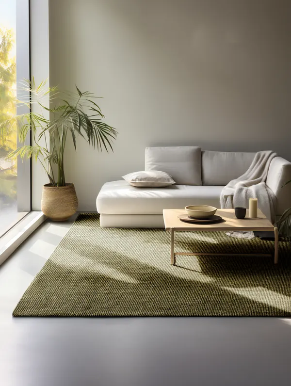 Hanse Home Bouclé Jute Teppich Jaipur Dschungelgrün