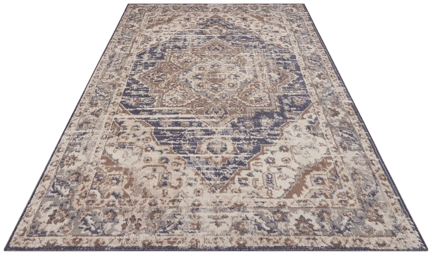 Hanse Home Terrain Designer Kurzflor Teppich Sand Creme Blau