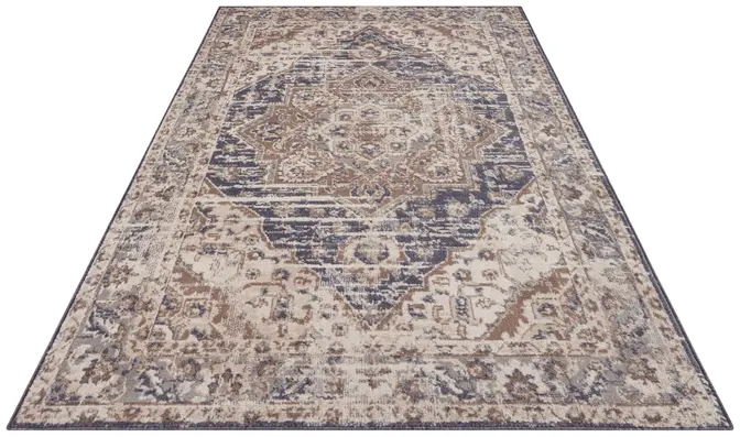 Hanse Home Terrain Designer Kurzflor Teppich Sand Creme Blau