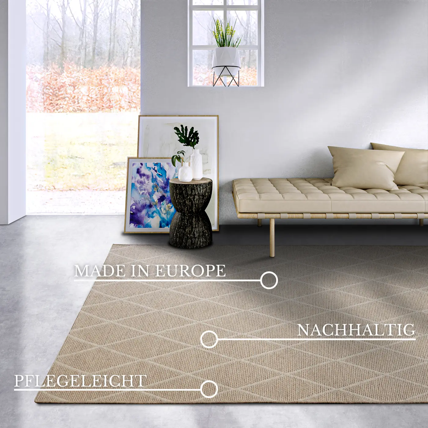Villeroy & Boch 1843 Wollteppich Maria Natur Beige – Ansicht 3