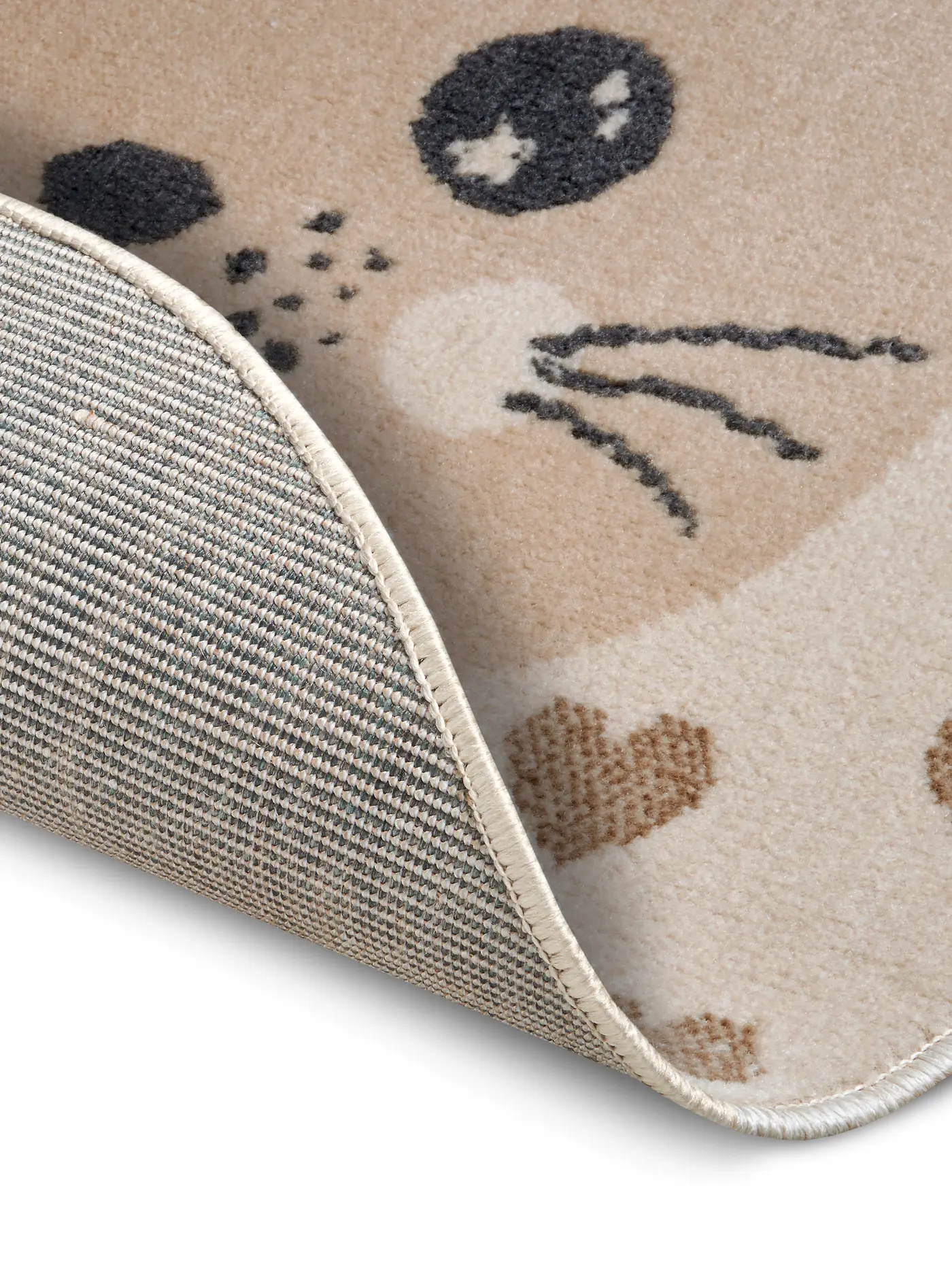Hanse Home Adventures Kinderteppich Rund Cat Creme Beige – Ansicht 3