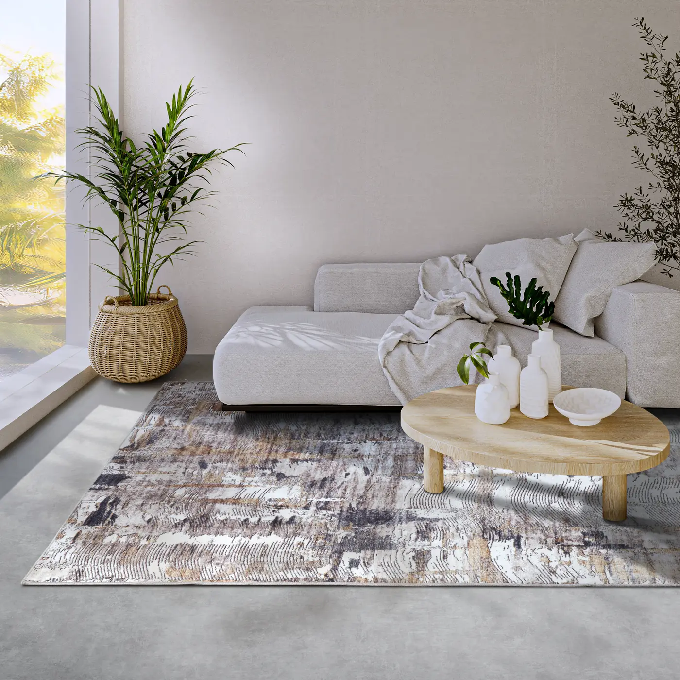 ELLE Decoration Imagination Kurzflor Teppich Malard Anthrazit Gold – Ansicht 2